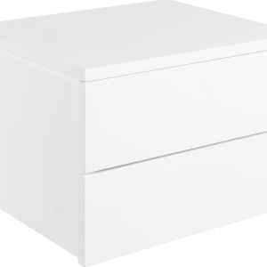 Natbord/sengebord Signature Saloméa - 24,6Ã37Ã32âcm hvid MDF med 2 skuffer